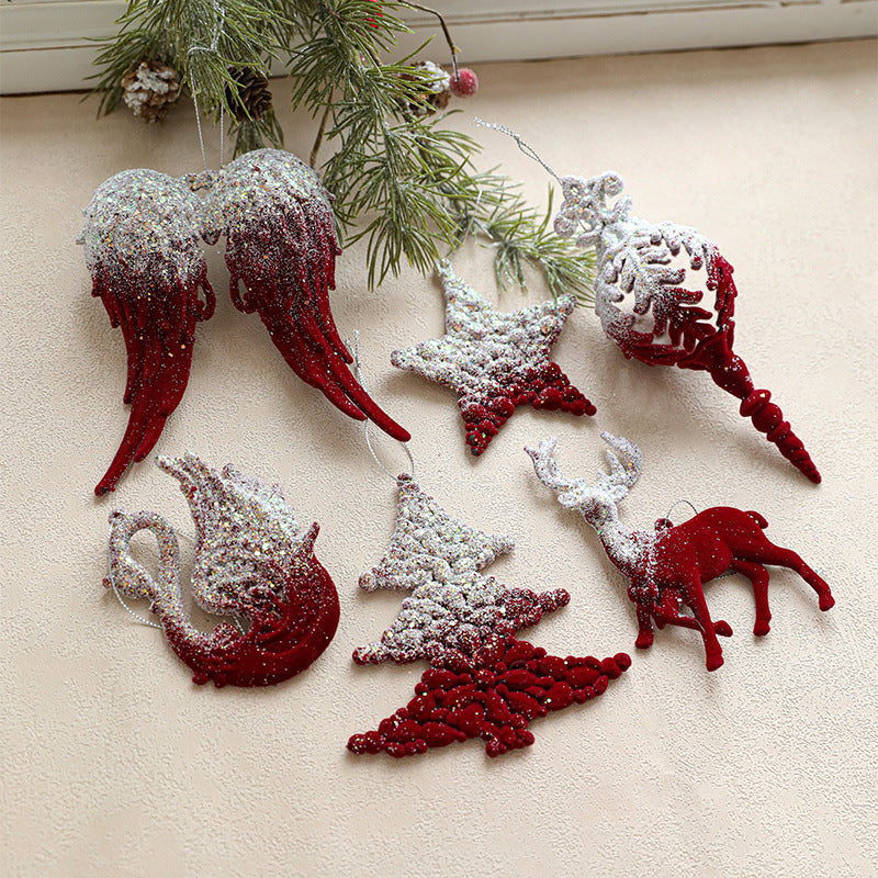 Christmas Creative Pendant Falling Snow Elk Township Nordic Light Luxury Polyfell Decoration