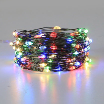 Christmas tree light string green copper wire remote control 8 functions