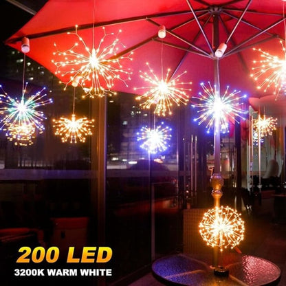 LED Waterproof Firework Lights with Remote Control, 8 Modes for Holiday Party Decoration