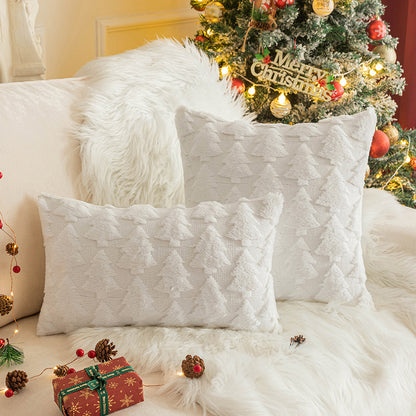 Christmas Tree Embroidered Pillow Cases Set of 2 for Living Room Sofa