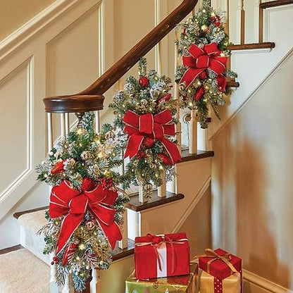 Christmas Decorative Wreath with Light for Staircase, Windows, and Wall Decor