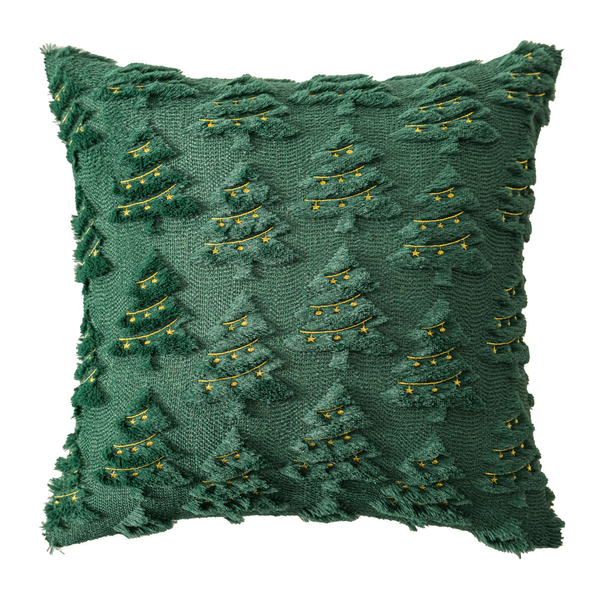 Christmas Tree Embroidered Pillow Cases Set of 2 for Living Room Sofa